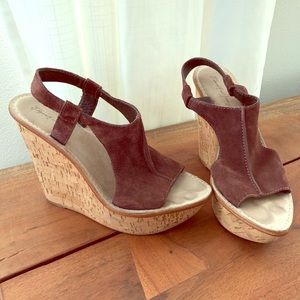 Elisibeth and James Suede and Cork Platform wedge